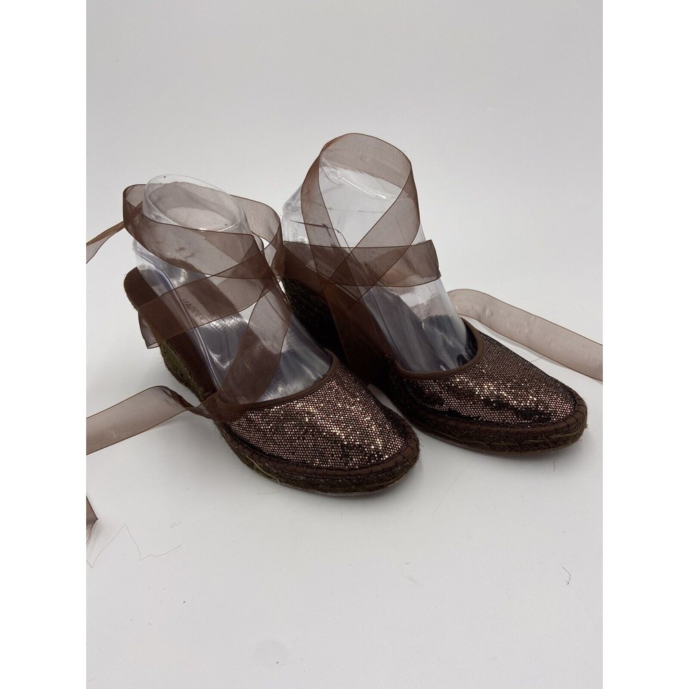 Steve Madden Boca Bronze Wedge Slip On Mules  Espadrille Heel size 7.5 M